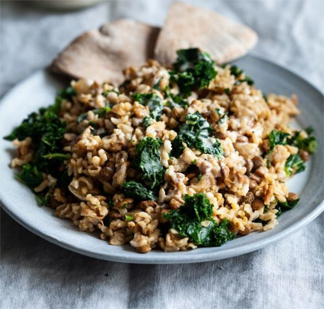 Mixture of lentils on a plate
