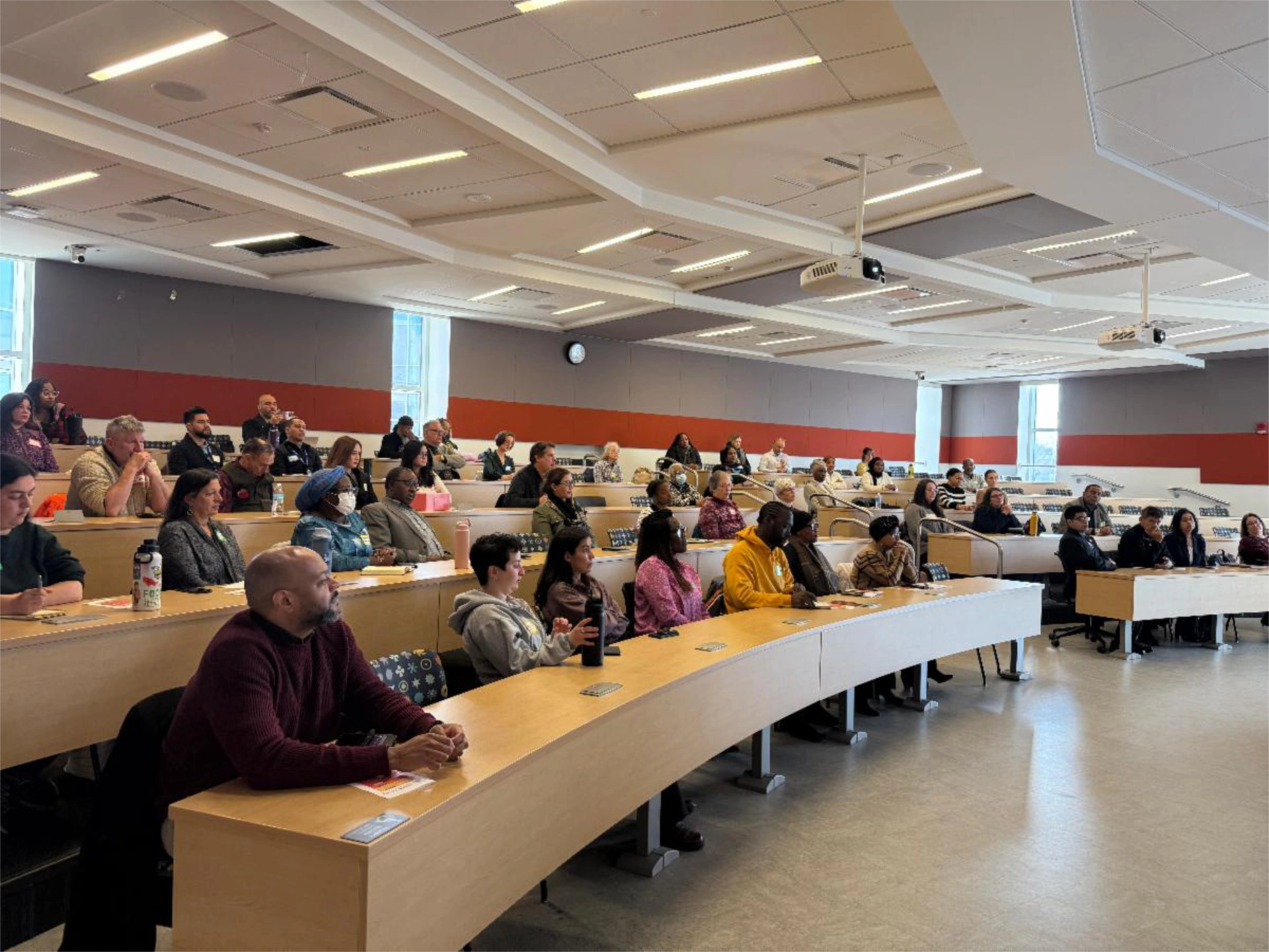 Attendees in lecture hall at Food In Justice event