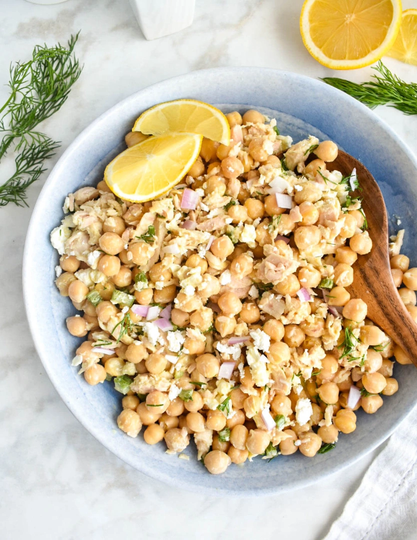 Mixture of chickpeas on a dish