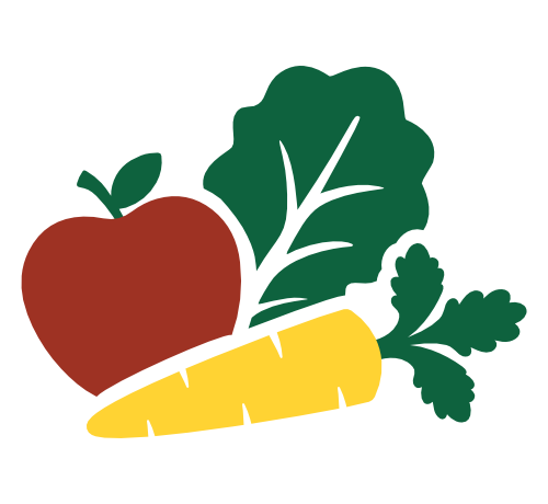 Icon of an apple, lettuce, and carrot