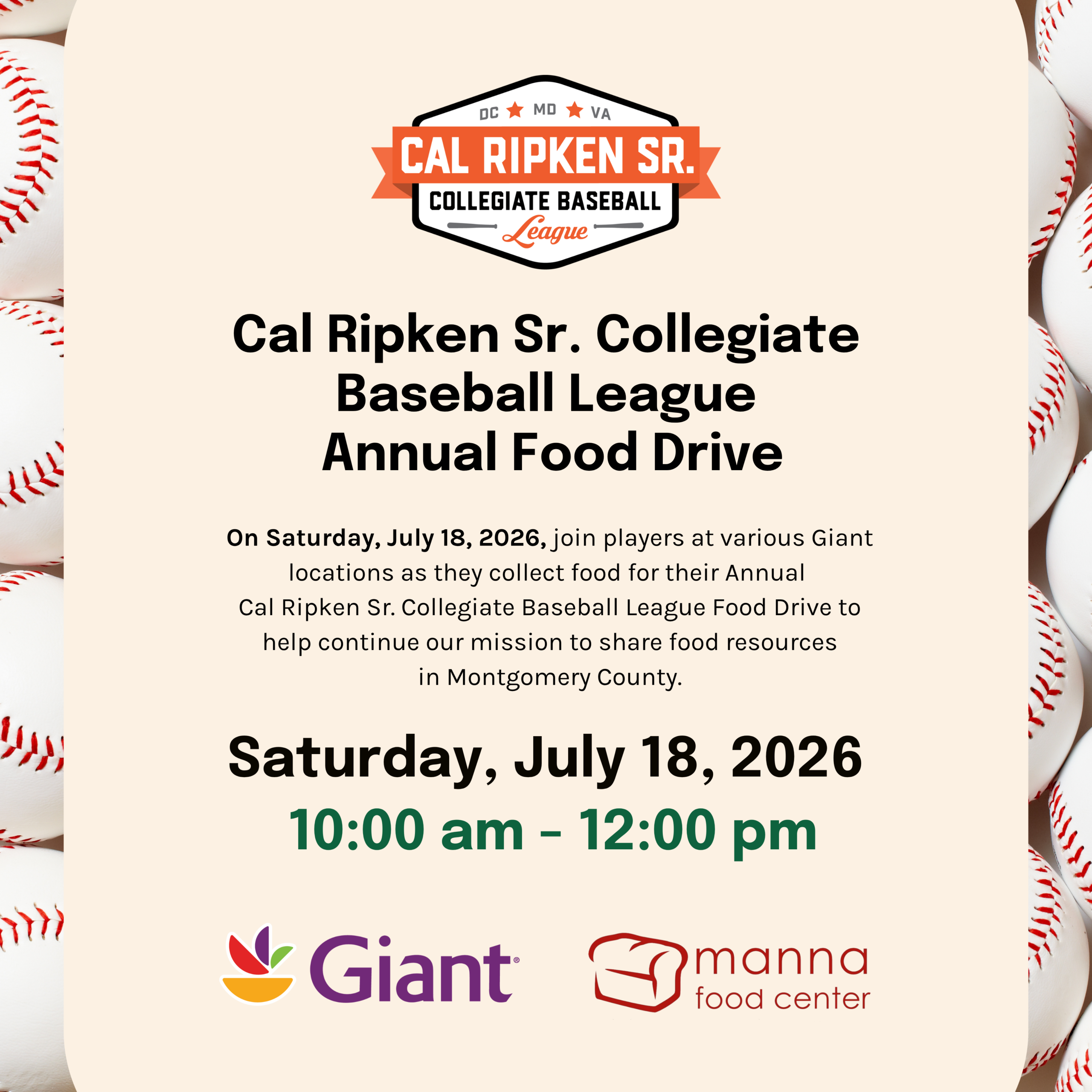 Annual Cal Ripken Sr. Collegiate Food Drive
